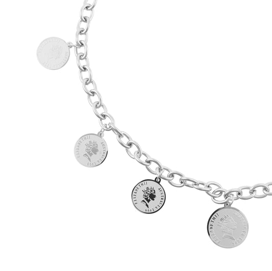 Κολιέ με φλουριά Mar and Mar Elizabeth από ανοξείδωτο ατσάλι