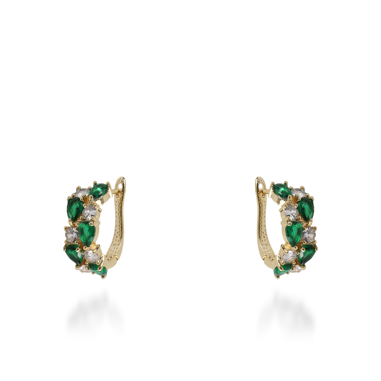 Σκουλαρίκια κρίκοι με πέτρες ζιργκόν Kailey (Green)