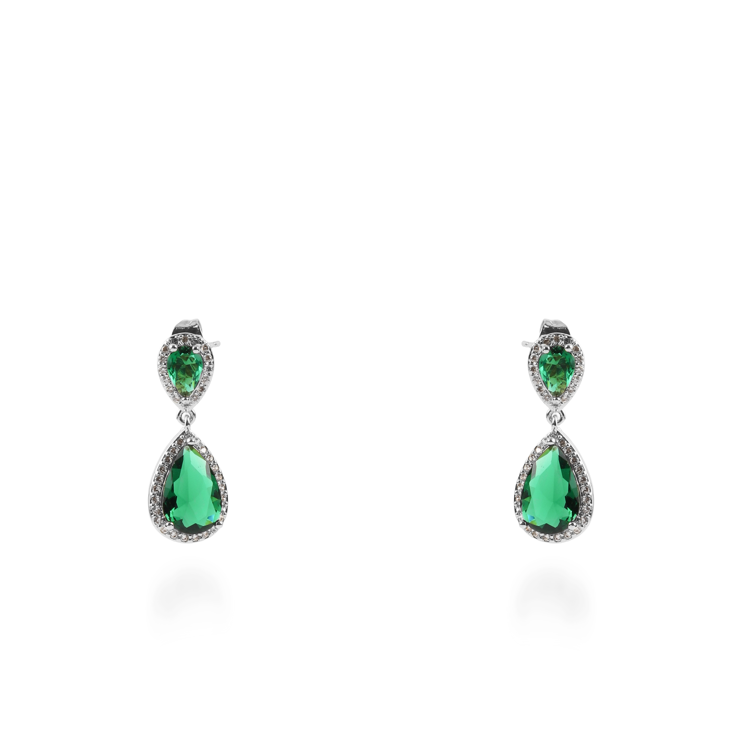 Σκουλαρίκια κρεμαστά με πέτρες ζιργκόν Diana (Green)