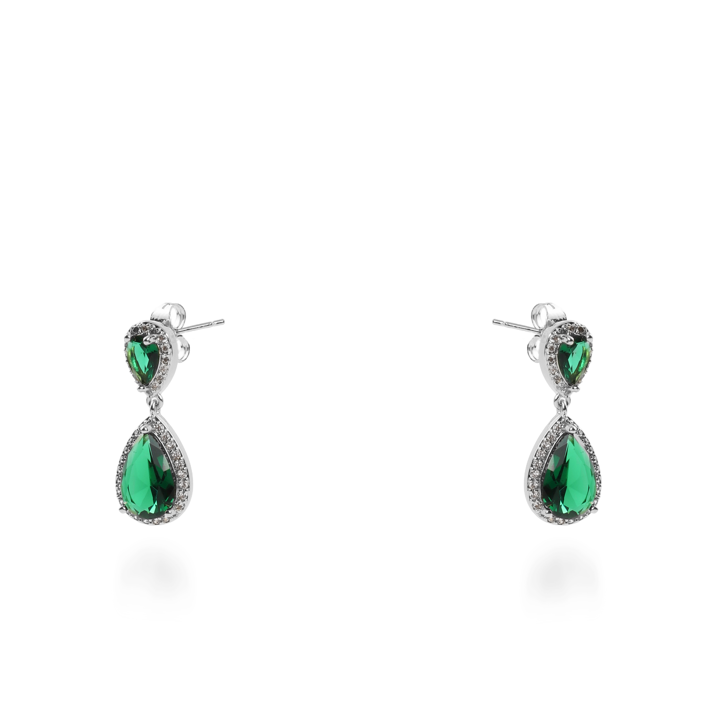Σκουλαρίκια κρεμαστά με πέτρες ζιργκόν Diana (Green)