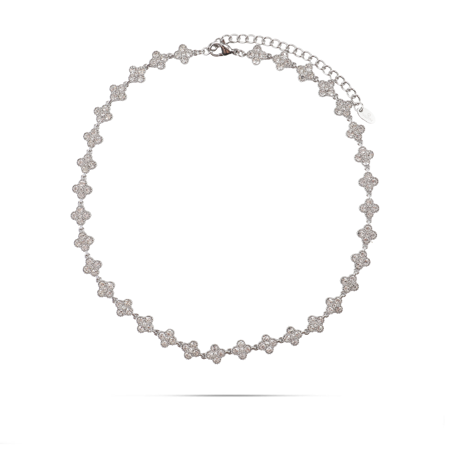 Κολιέ choker με πέτρες ζιργκόν Mar and Mar Athena Flower από ανοξείδωτο ατσάλι