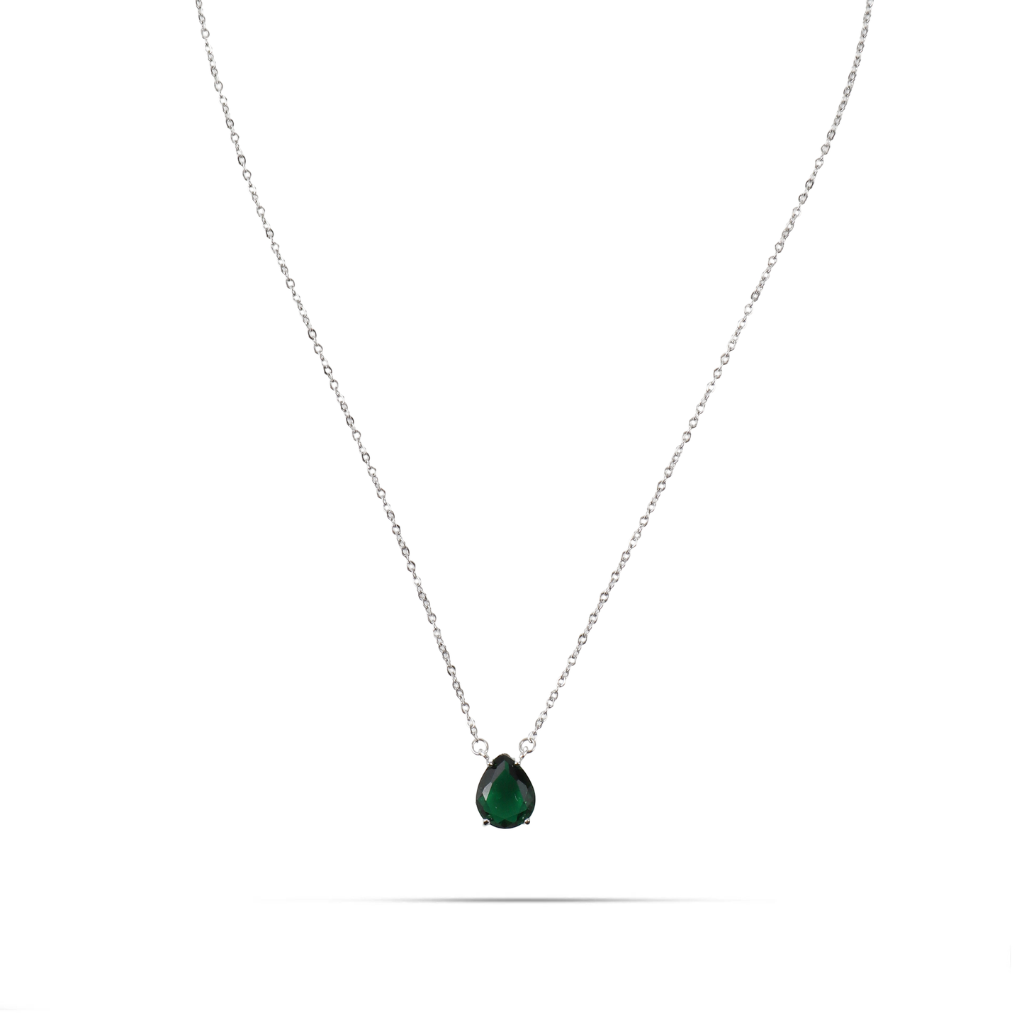 Κολιέ δάκρυ με πέτρες ζιργκόν Mar and Mar Renata Petite (Green) από ανοξείδωτο ατσάλι