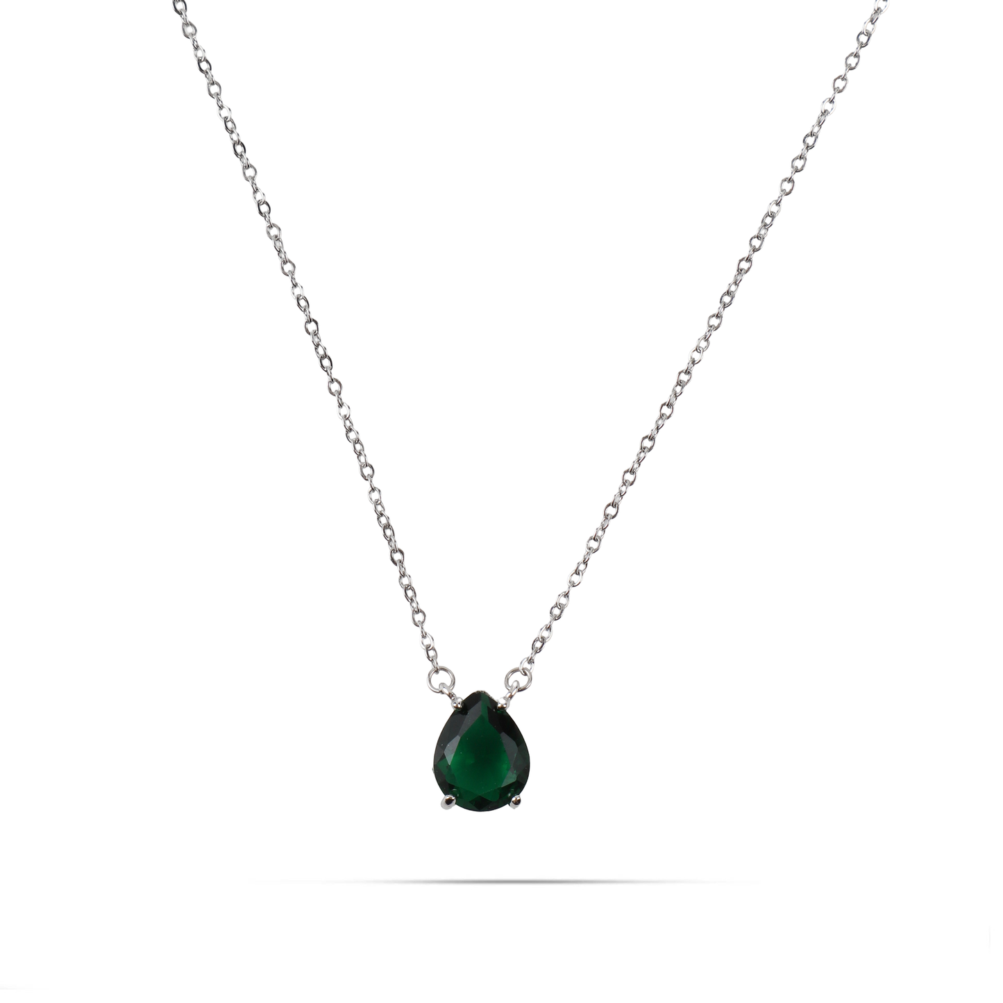Κολιέ δάκρυ με πέτρες ζιργκόν Mar and Mar Renata Petite (Green) από ανοξείδωτο ατσάλι