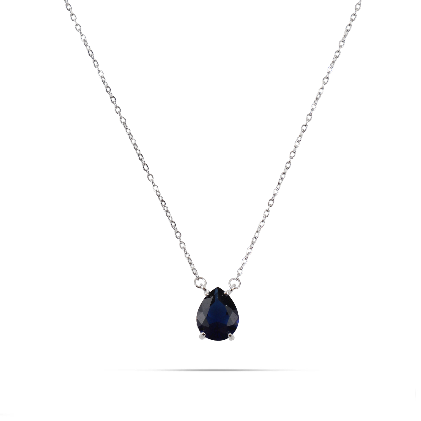 Κολιέ δάκρυ με πέτρες ζιργκόν Mar and Mar Renata Petite (Blue) από ανοξείδωτο ατσάλι