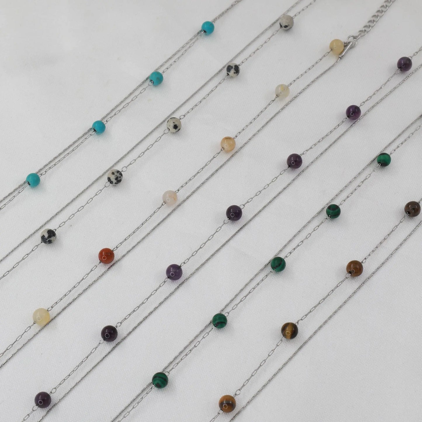 Αλυσίδα ποδιού διπλή με χάντρες Mar & Mar Carina Anklet από ανοξείδωτο ατσάλι