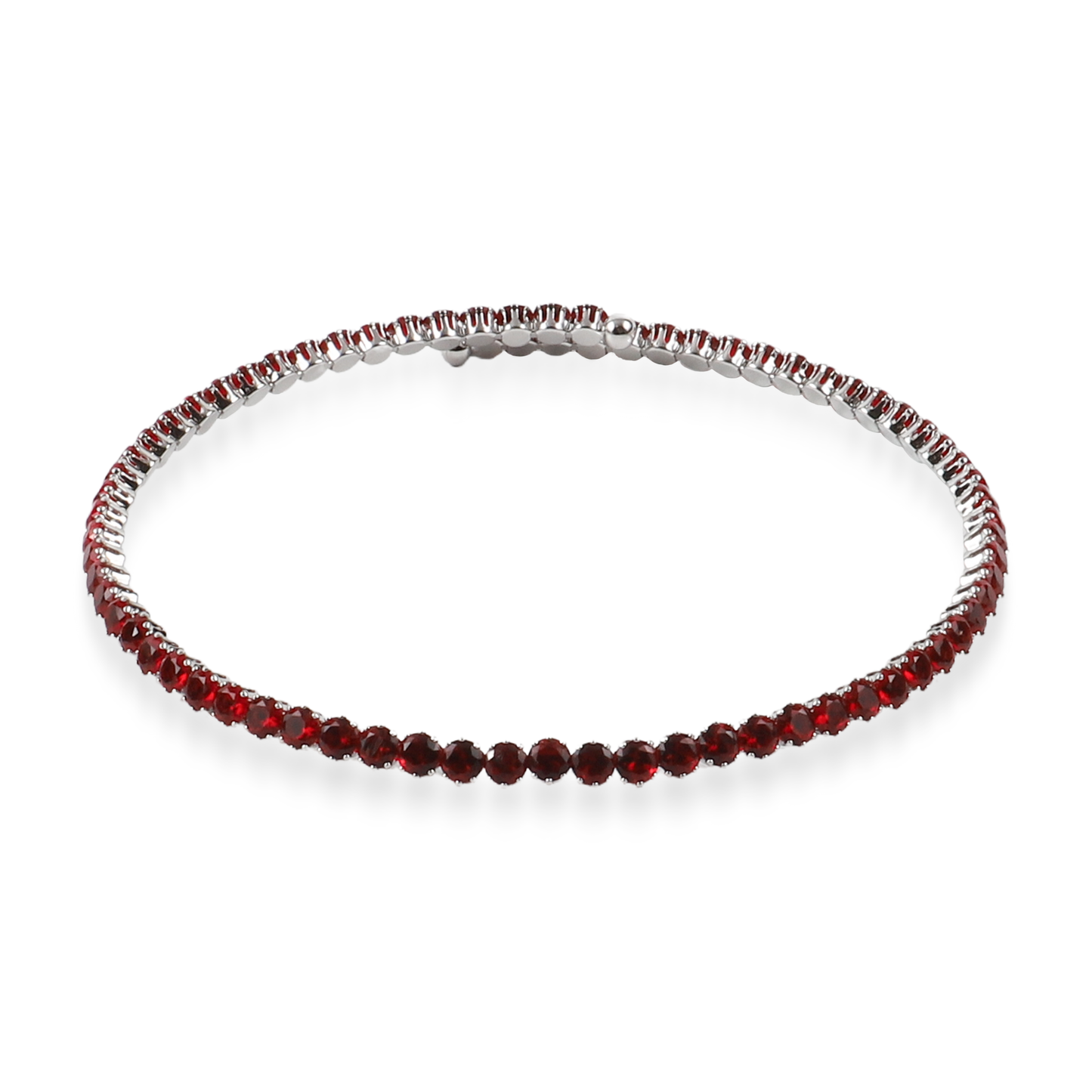 Choker με πέτρες ζιργκόν σε κόκκνιο χρώμα Mar and Mar Tennis Choker (Red-Silver)