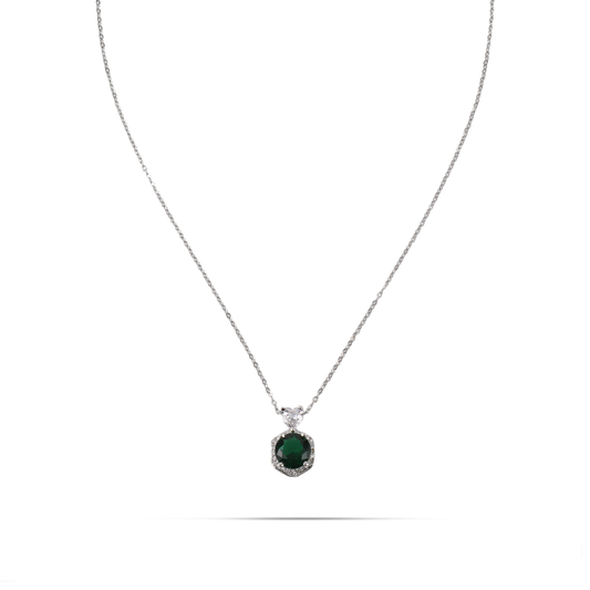 Κολιέ με ζιργκόν Mar and Mar Alice (Silver) από ανοξείδωτο ατσάλι
