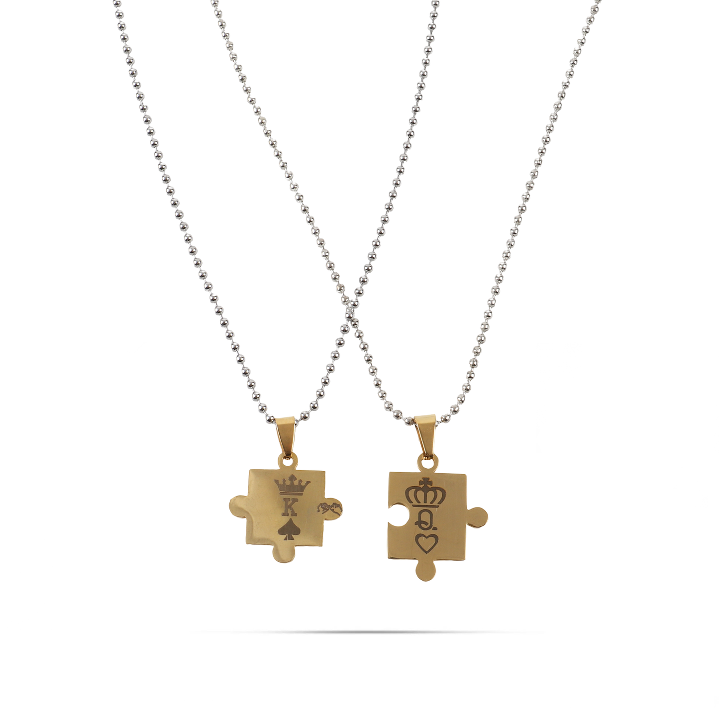 Κολιέ κομμάτια παζλ Mar and Mar Puzzle K and Q από ανοξείδωτο ατσάλι