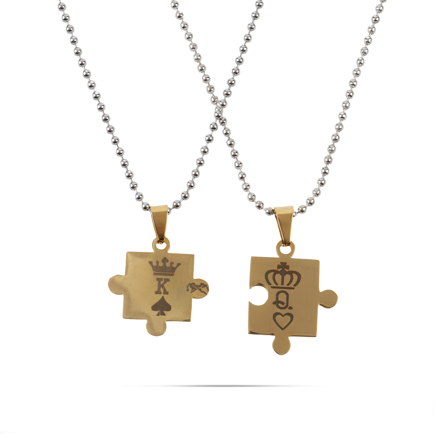 Κολιέ κομμάτια παζλ Mar and Mar Puzzle K and Q από ανοξείδωτο ατσάλι