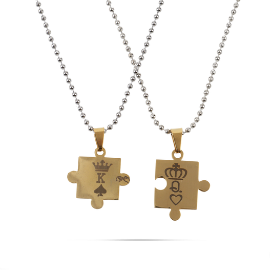 Κολιέ κομμάτια παζλ Mar and Mar Puzzle K and Q από ανοξείδωτο ατσάλι