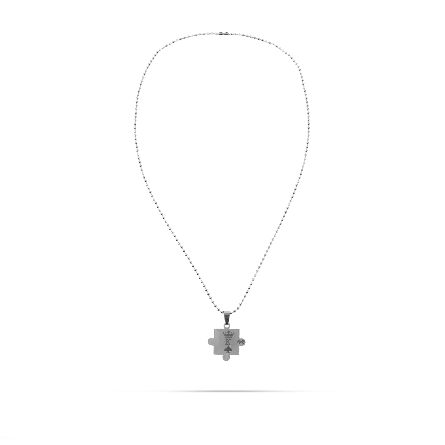 Κολιέ κομμάτια παζλ Mar and Mar Puzzle K and Q (Silver) από ανοξείδωτο ατσάλι