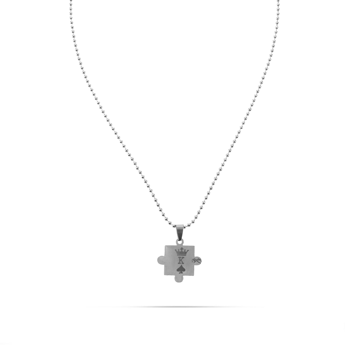 Κολιέ κομμάτια παζλ Mar and Mar Puzzle K and Q (Silver) από ανοξείδωτο ατσάλι