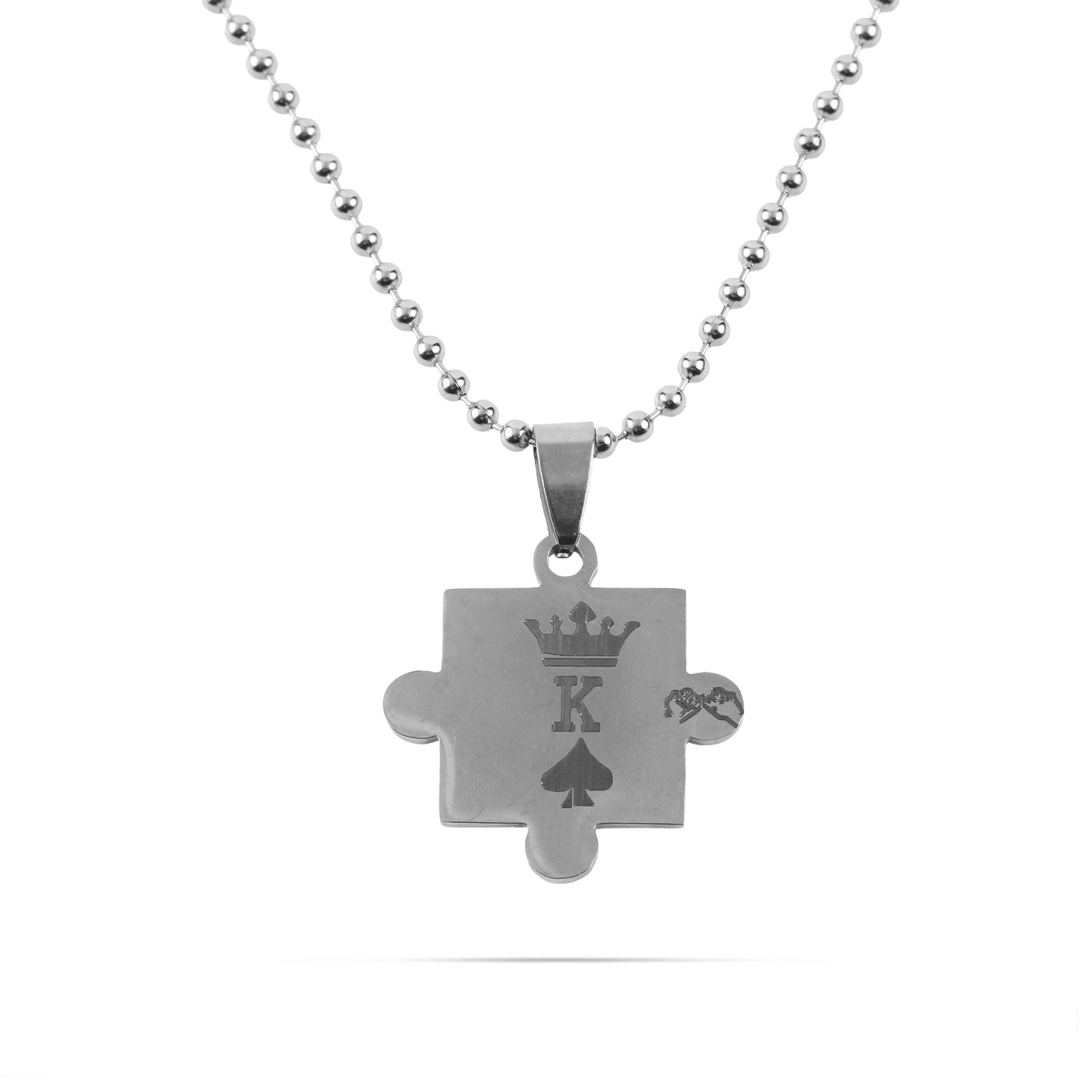 Κολιέ κομμάτια παζλ Mar and Mar Puzzle K and Q (Silver) από ανοξείδωτο ατσάλι