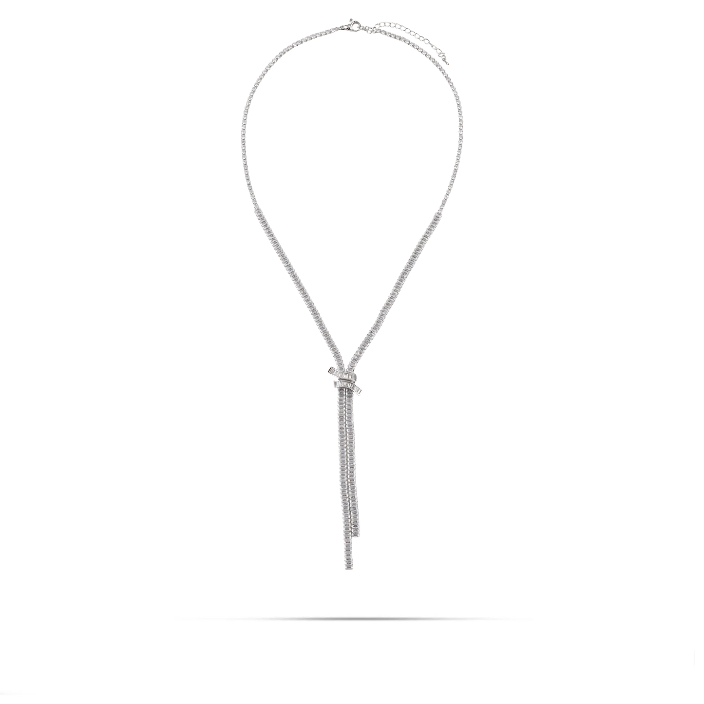 Κολιέ tennis tie με πέτρες ζιργκόν Mar and Mar Ellesie (Silver)