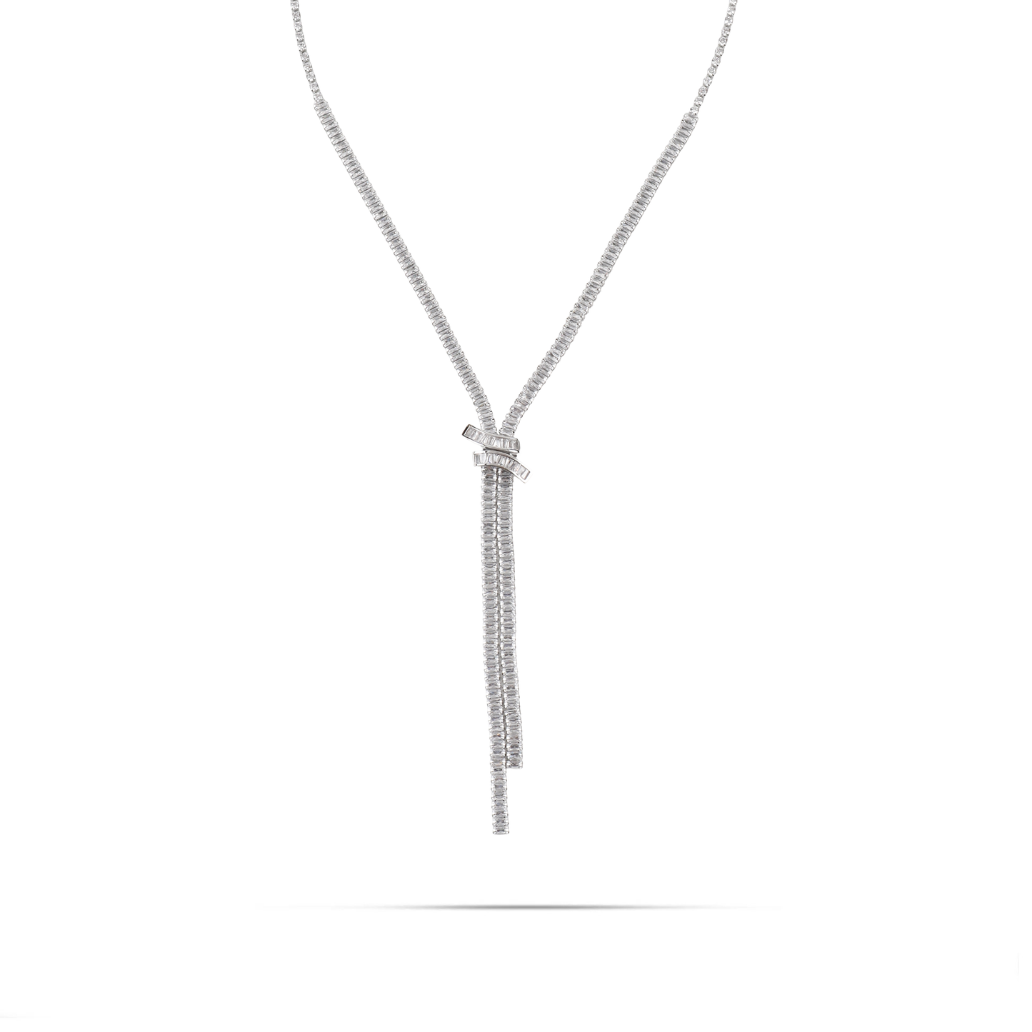 Κολιέ tennis tie με πέτρες ζιργκόν Mar and Mar Ellesie (Silver)