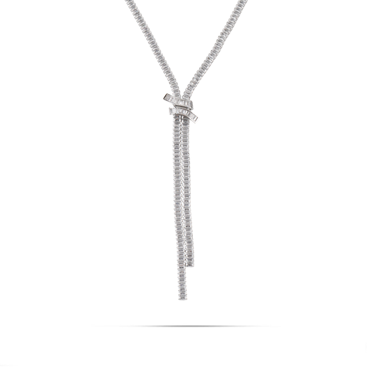 Κολιέ tennis tie με πέτρες ζιργκόν Mar and Mar Ellesie (Silver)