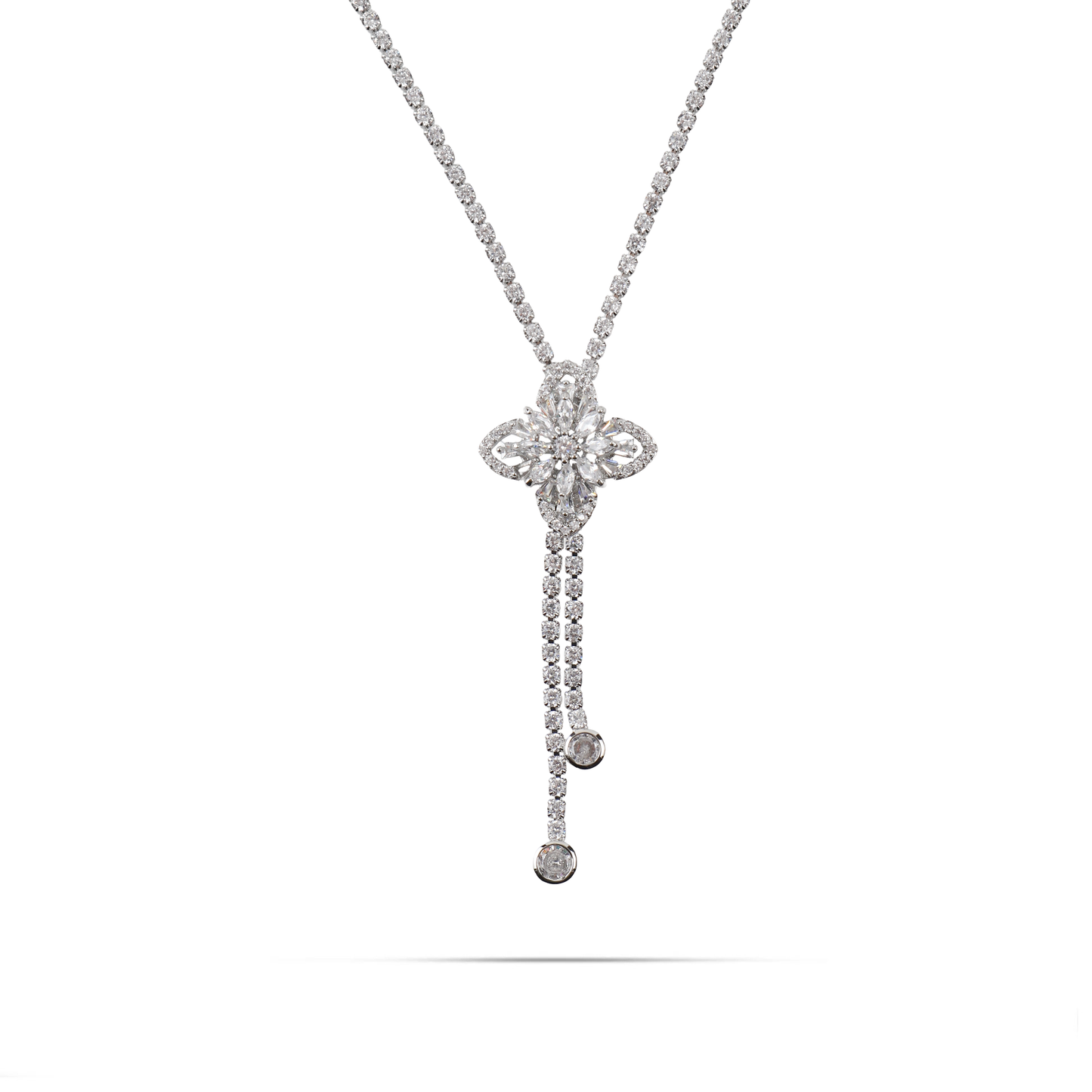 Κολιέ tennis tie με πέτρες ζιργκόν Mar and Mar Ellesie Flower (Silver)