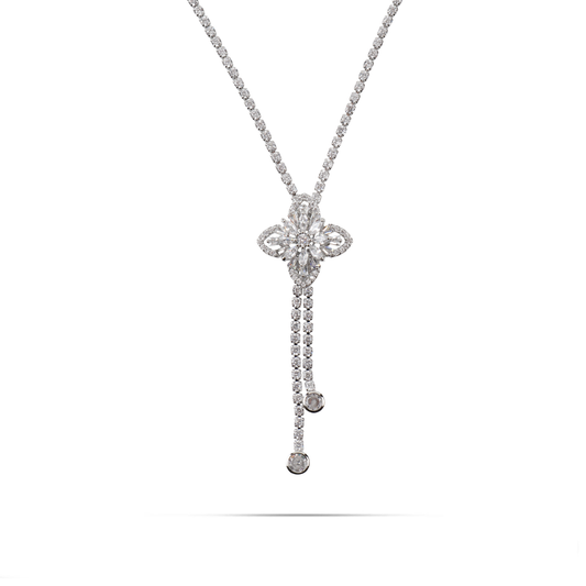 Κολιέ tennis tie με πέτρες ζιργκόν Mar and Mar Ellesie Flower (Silver)
