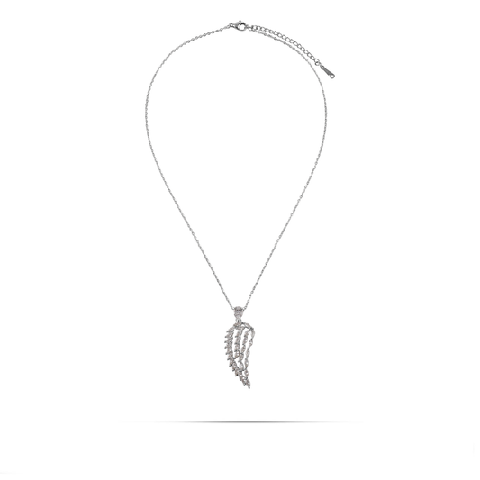 Κολιέ με πέτρες ζιργκόν Mar and Mar Feather Sparkle από ανοξείδωτο ατσάλι
