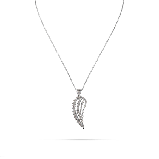 Κολιέ με πέτρες ζιργκόν Mar and Mar Feather Sparkle από ανοξείδωτο ατσάλι