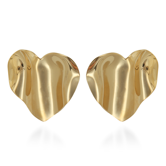Σκουλαρίκια καρφωτά καρδιά Mar and Mar Herbie Heart (Gold) από ανοξείδωτο ατσάλι
