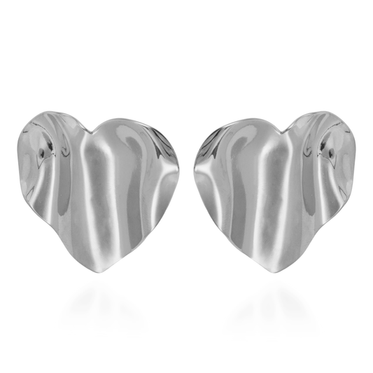 Σκουλαρίκια καρφωτά καρδιά Mar and Mar Herbie Heart (Silver) από ανοξείδωτο ατσάλι