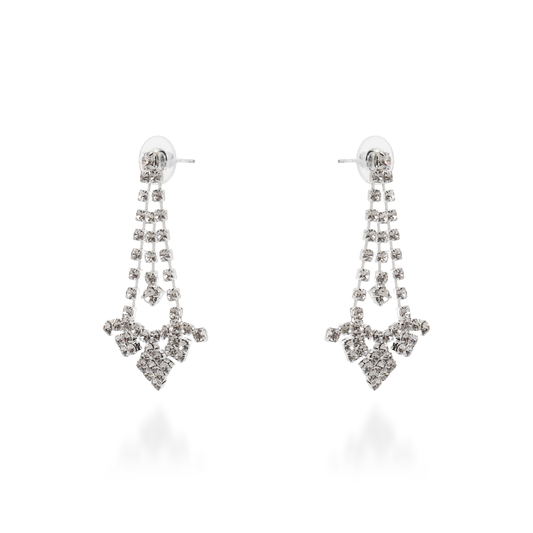 Σκουλαρίκια κρεμαστά με πέτρες ζιργκόν Anaya