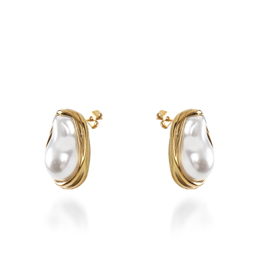 Σκουλαρίκια καρφωτά με πέρλα Mar and Mar Ophelia από ανοξείδωτο ατσάλι