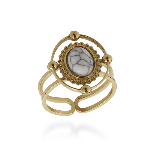 Γυναικείο δαχτυλίδι Mar and Mar Amara (White) από ανοξείδωτο ατσάλι