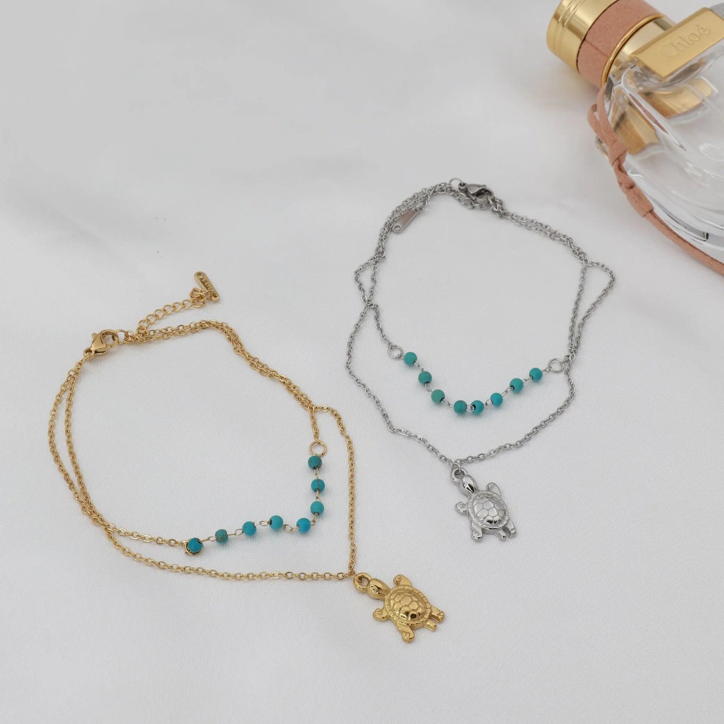 Αλυσίδα ποδιού με χελώνα Mar & Mar Turtle Anklet από ανοξείδωτο ατσάλι