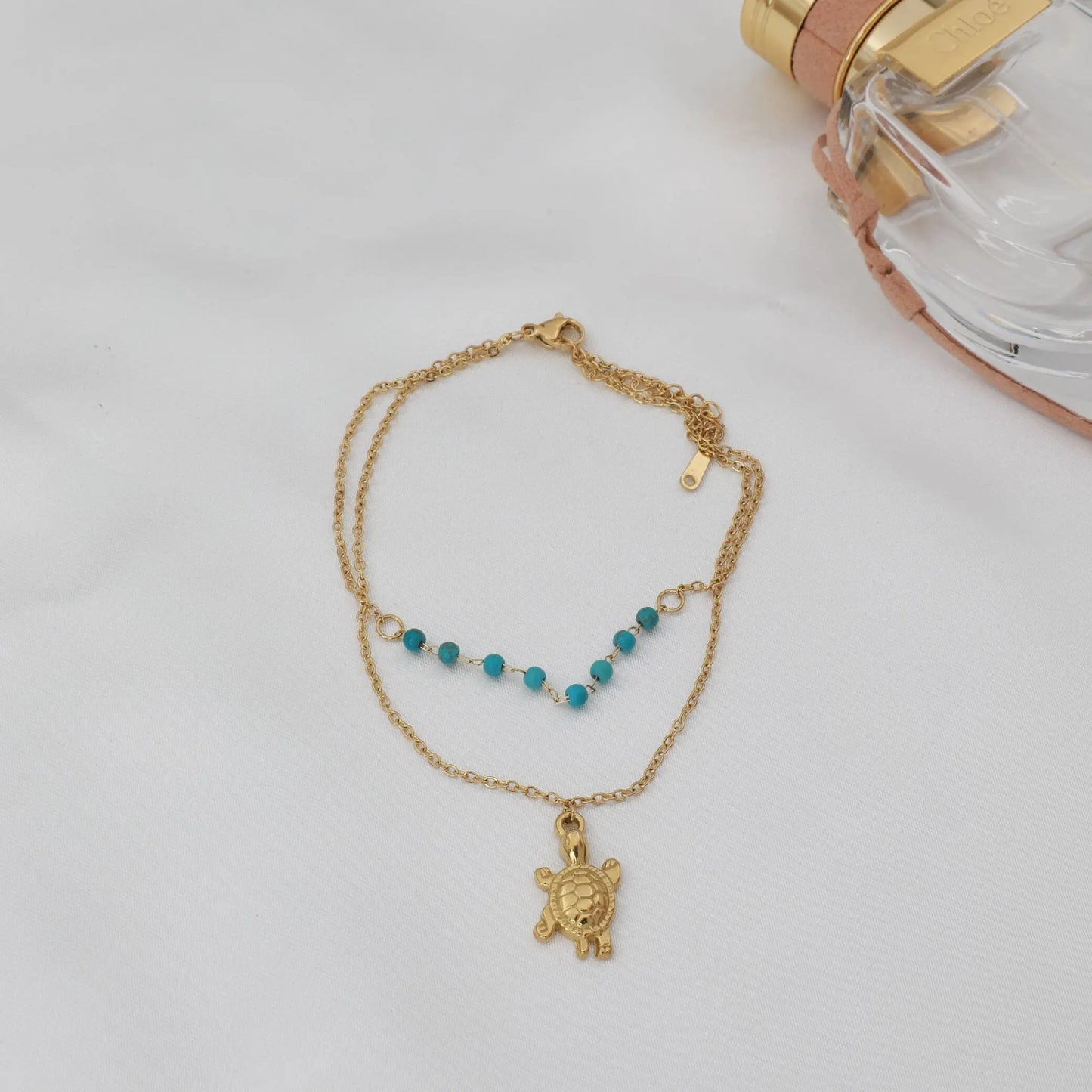 Αλυσίδα ποδιού με χελώνα Mar & Mar Turtle Anklet από ανοξείδωτο ατσάλι