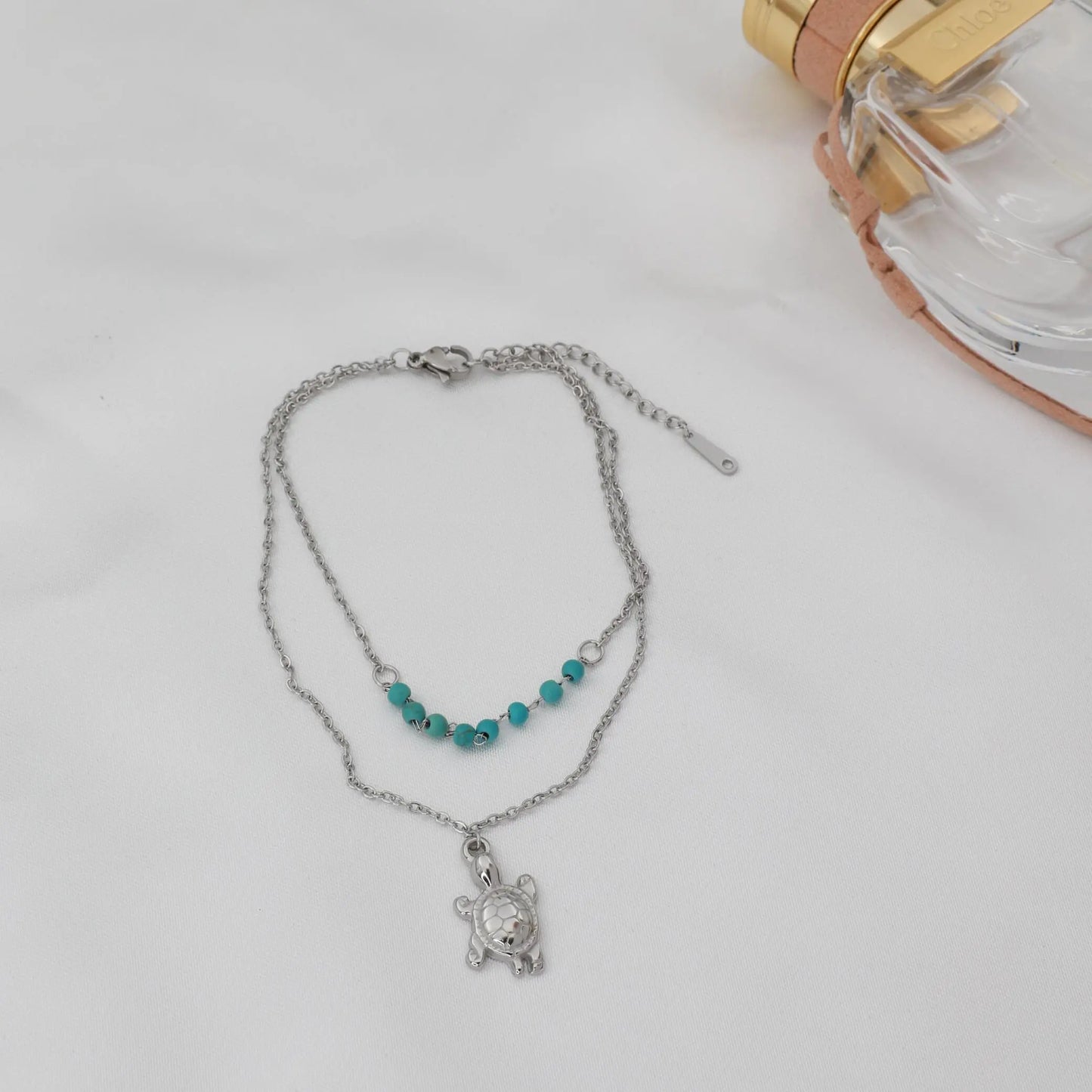 Αλυσίδα ποδιού με χελώνα Mar & Mar Turtle Anklet από ανοξείδωτο ατσάλι