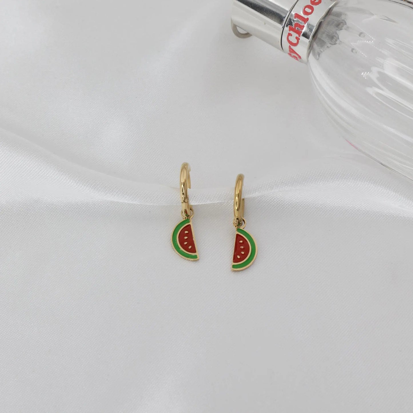 Σκουλαρίκια κρεμαστά καρπούζι Mar & Mar Watermelon από ανοξείδωτο ατσάλι