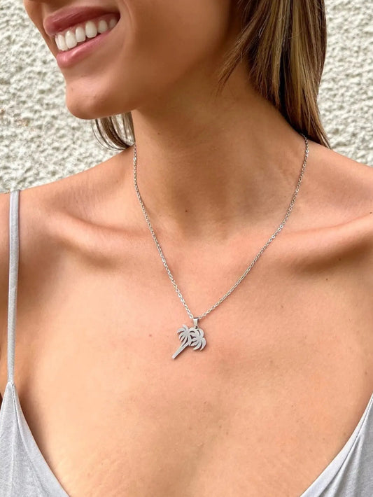Κολιέ φοίνικας Mar and Mar Palm Tree (Silver) από ανοξείδωτο ατσάλι