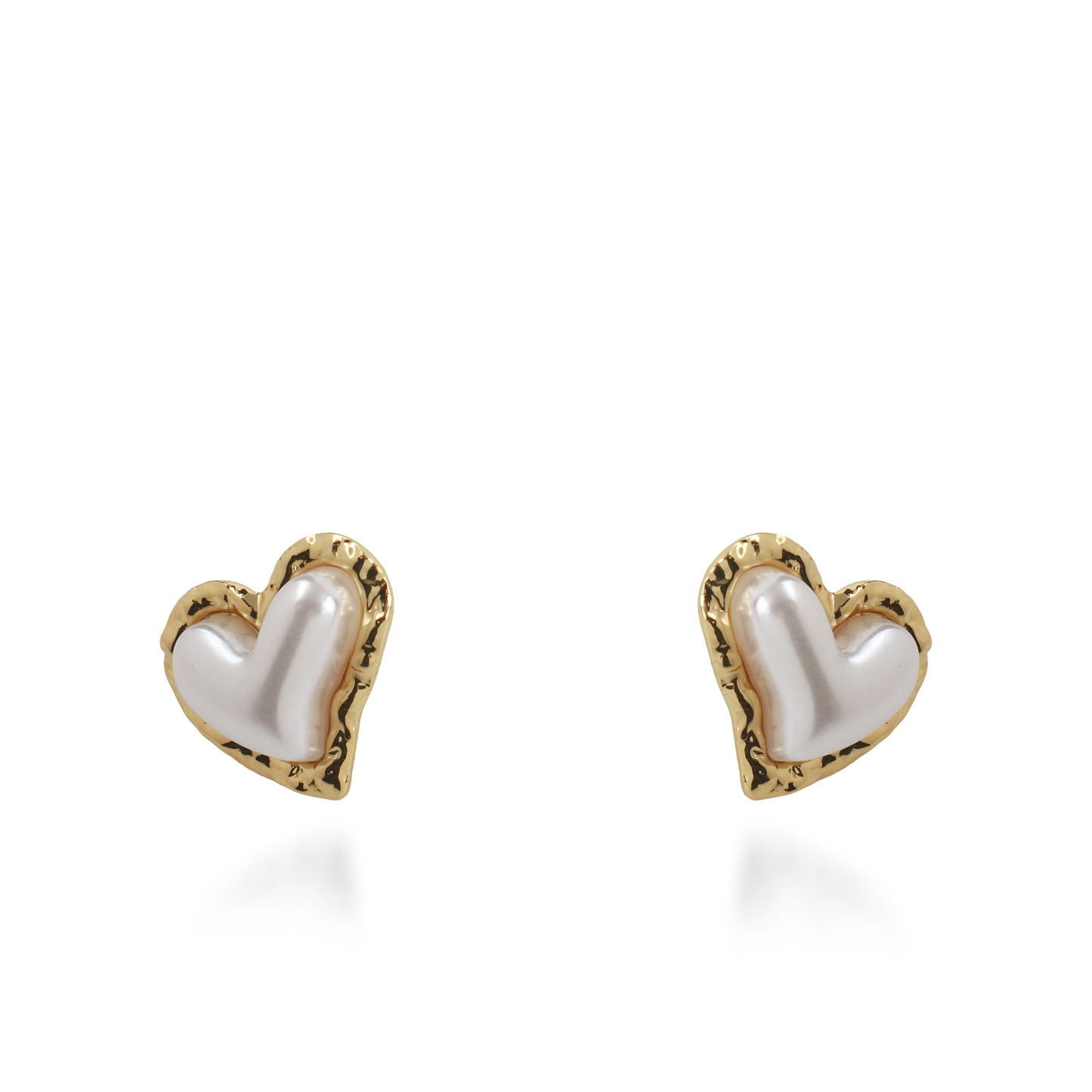 Σκουλαρίκια καρφωτά καρδιές με πέρλα Mar and Mar Adelina Heart από ανοξείδωτο ατσάλι