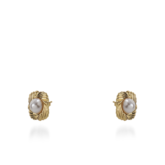 Σκουλαρίκια καρφωτά με πέρλα Mar and Mar Mireya από ανοξείδωτο ατσάλι