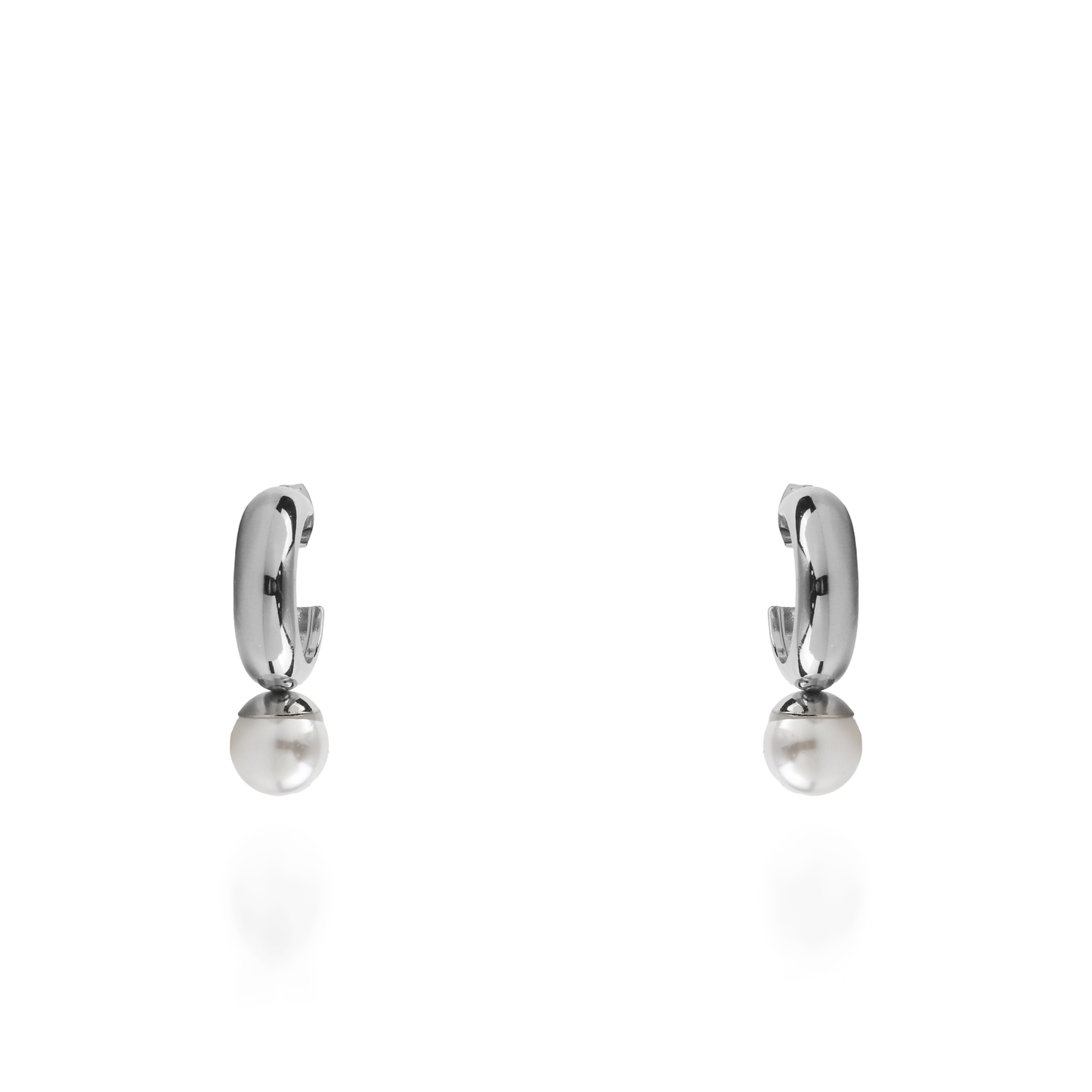 Σκουλαρίκια κρεμαστά με πέρλα Mar and Mar Alcyra Silver από ανοξείδωτο ατσάλι