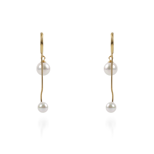 Σκουλαρίκια κρεμαστά με πέρλες Mar and Mar Elsinore από ανοξείδωτο ατσάλι