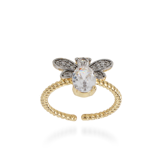 Γυναικείο δαχτυλίδι μέλισσα με ζιργκόν Mar and Mar Bee Sparkle