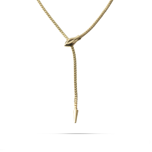 Κολιέ με αλυσίδα flat snake με φίδι Mar and Mar Jocasta Snake Tie από ανοξείδωτο ατσάλι