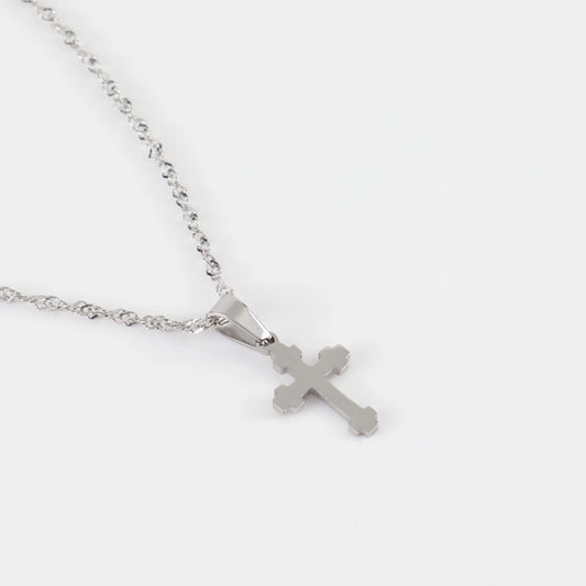 Κολιέ με σταυρό Mar and Mar Carey Cross (Silver) από ανοξείδωτο ατσάλι