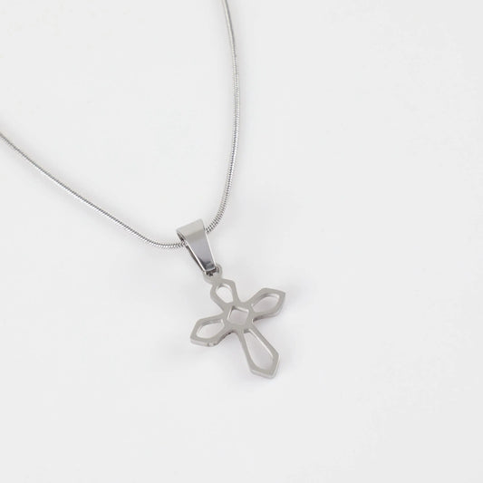 Κολιέ με σταυρό Mar and Mar Jodie Cross (Silver) από ανοξείδωτο ατσάλι