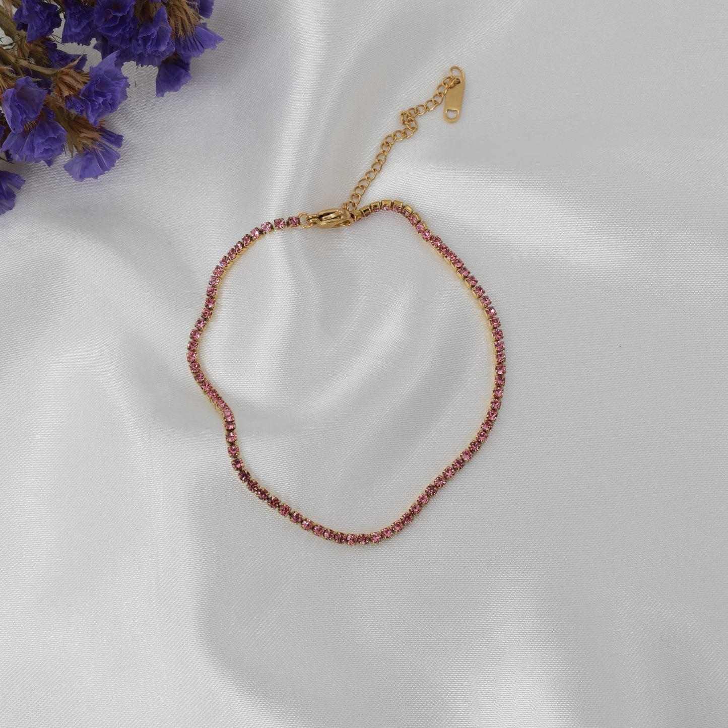 Αλυσίδα ποδιού με πέτρες ζιργκόν Tennis Riviera Anklet
