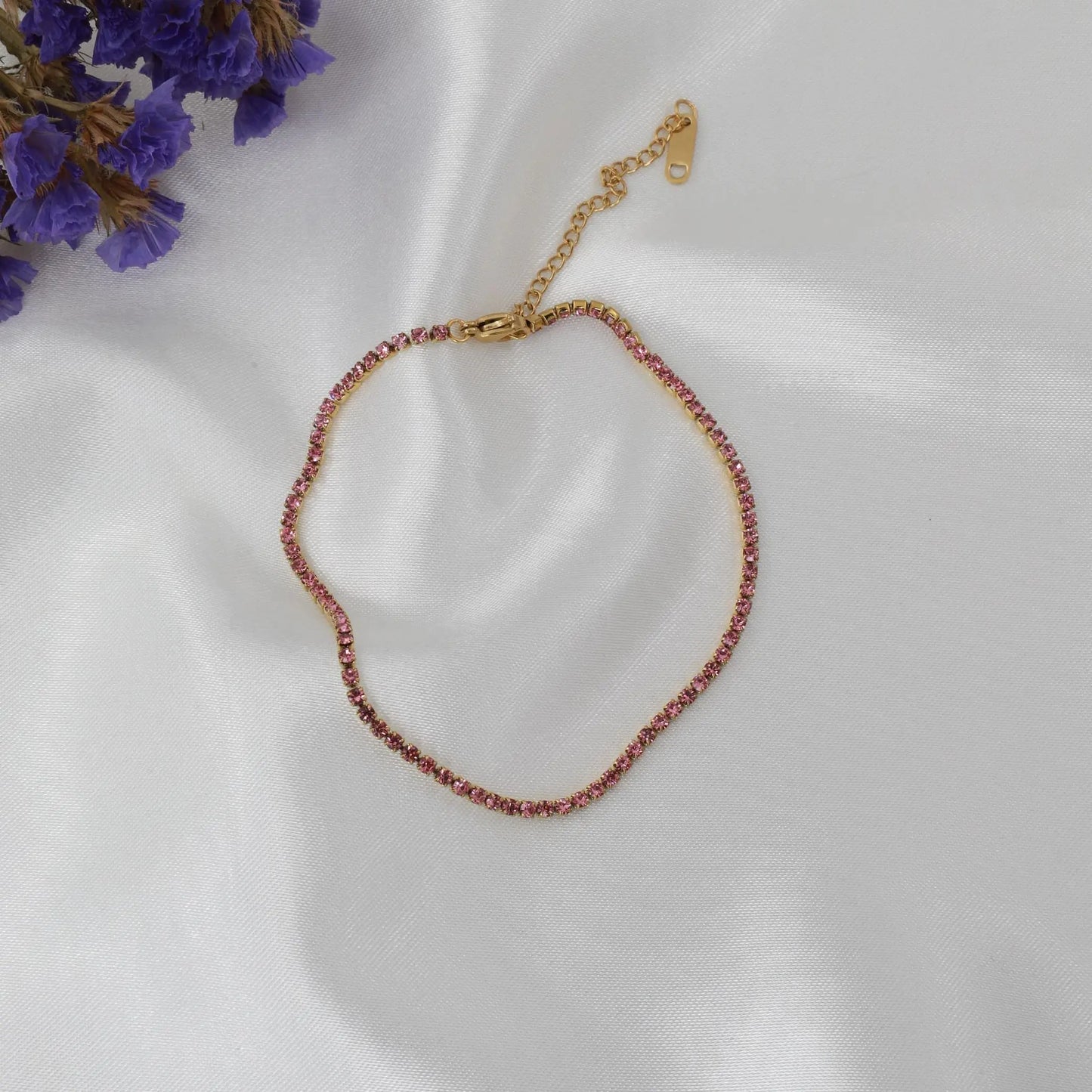 Αλυσίδα ποδιού με πέτρες ζιργκόν Tennis Riviera Anklet