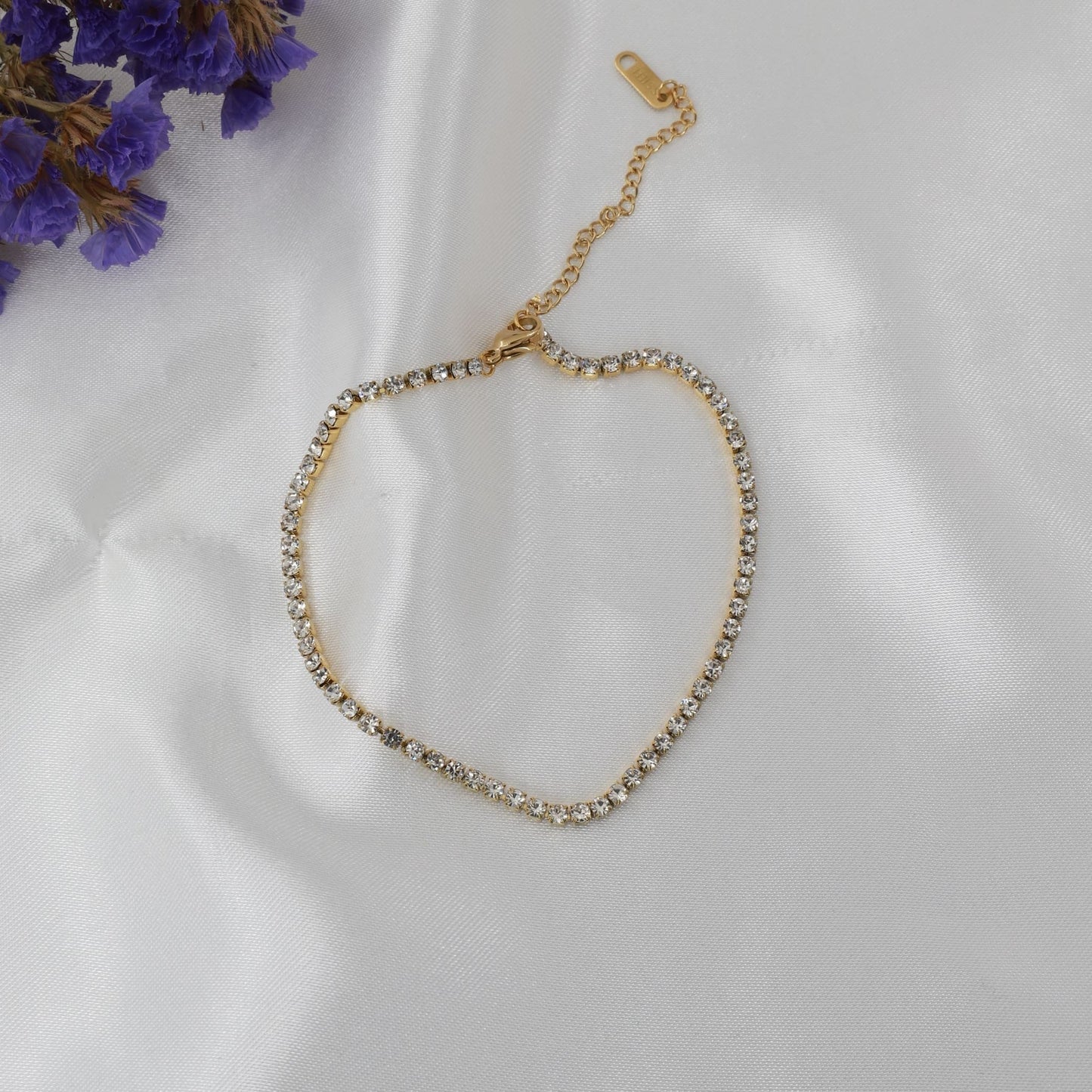 Αλυσίδα ποδιού με πέτρες ζιργκόν Tennis Riviera Anklet