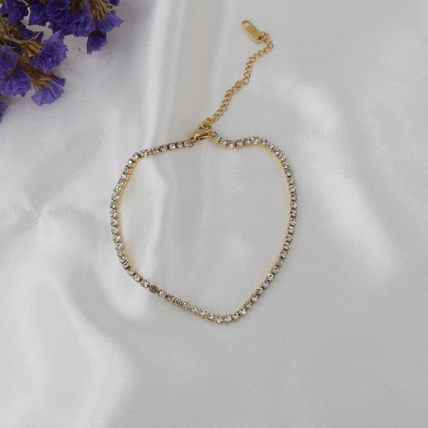 Αλυσίδα ποδιού με πέτρες ζιργκόν Tennis Riviera Anklet