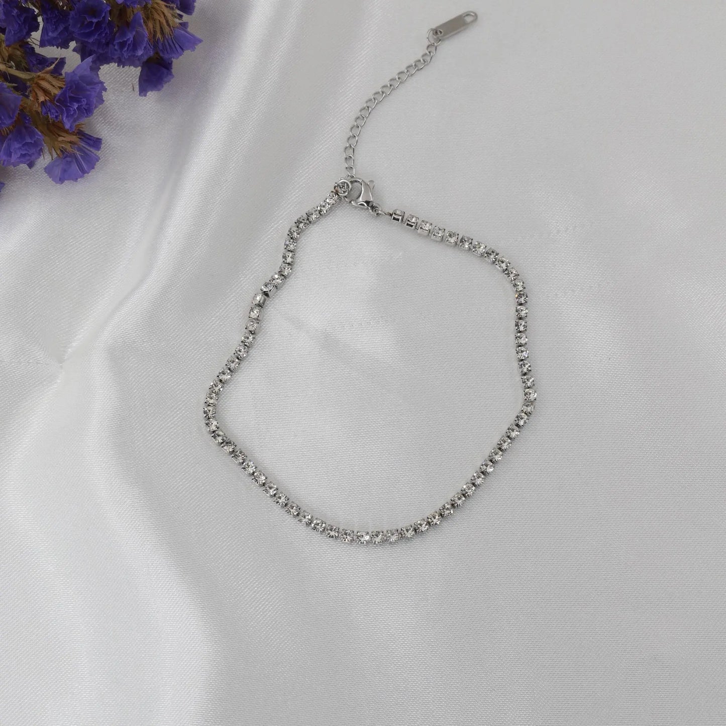 Αλυσίδα ποδιού με πέτρες ζιργκόν Tennis Riviera Anklet