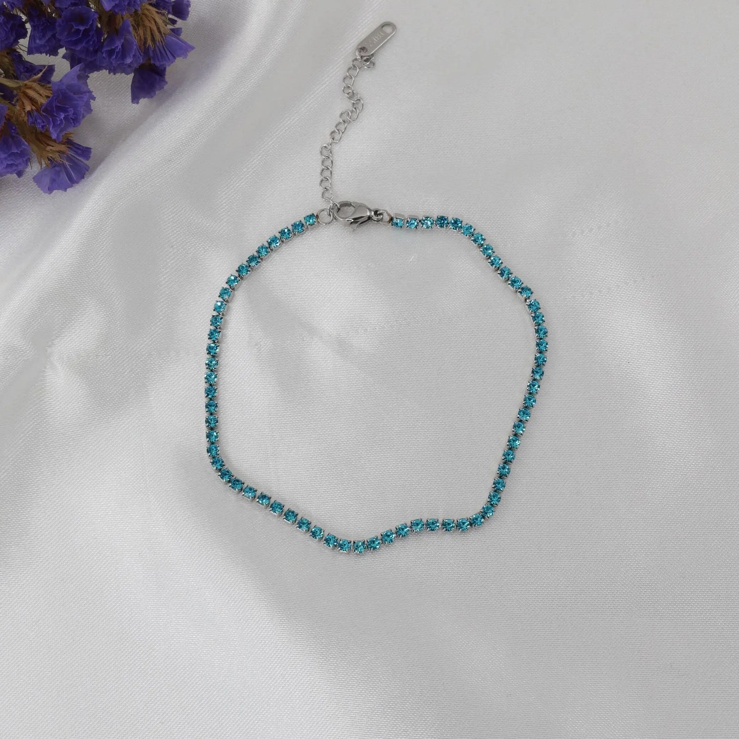 Αλυσίδα ποδιού με πέτρες ζιργκόν Tennis Riviera Anklet