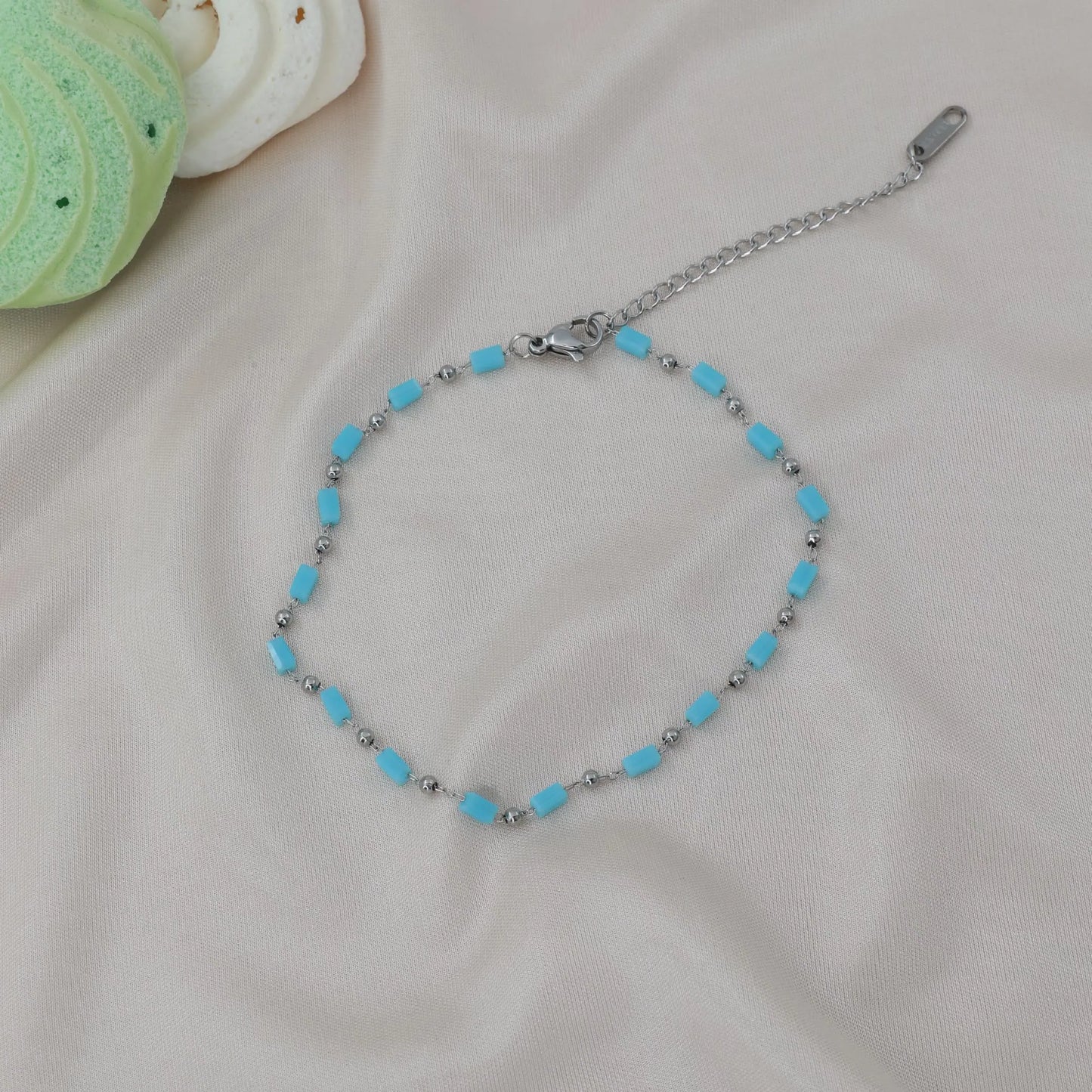 Αλυσίδα ποδιού με χάντρες Mar & Mar Ollie Anklet από ανοξείδωτο ατσάλι
