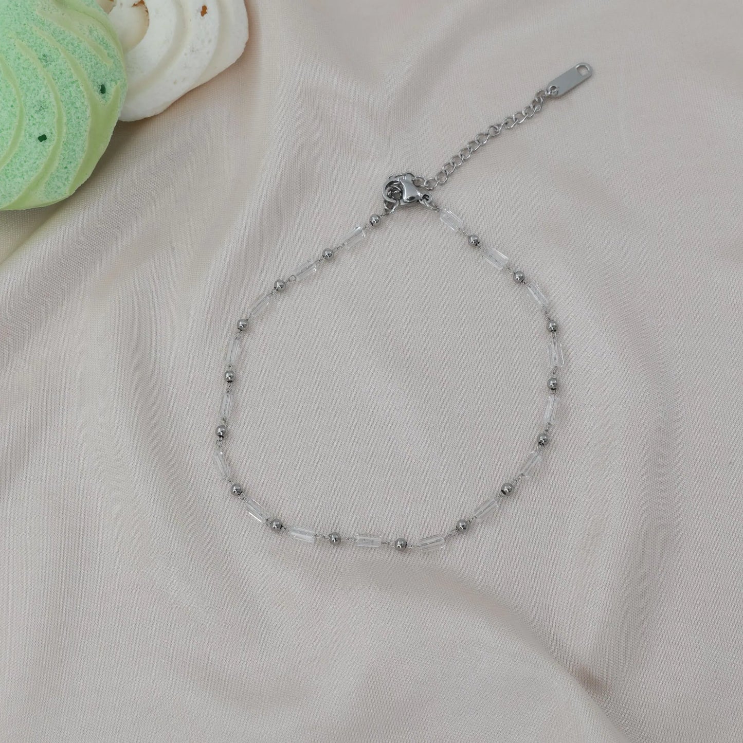 Αλυσίδα ποδιού με χάντρες Mar & Mar Ollie Anklet από ανοξείδωτο ατσάλι